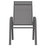 vidaXL Chaises empilables de jardin lot de 4 Gris Tissu textilène