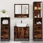 vidaXL Ensemble meubles salle de bain 4 Pièces chêne fumé bois ingénierie