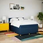 vidaXL Sommier à lattes de lit avec matelas Bleu 140x200 cm Tissu