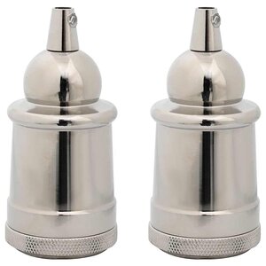 vidaXL Douilles de lampe 2 Pièces nickel satiné E27