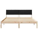 vidaXL Cadre de lit Marron et noir 160 x 200 cm Bois massif en pin