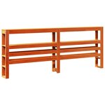 vidaXL Tête de lit avec étagères marron cire 200 cm bois massif de pin