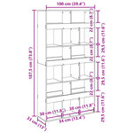 vidaXL Bibliothèque sonoma gris 100x33x187 5 cm bois d'ingénierie