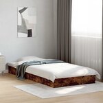 vidaXL Cadre de lit au sol Chêne fumé 80 x 200 cm Bois d'ingénierie