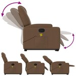 vidaXL Fauteuil de massage inclinable Marron Tissu
