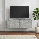 vidaXL Meuble TV mural 98 x 41 x 30 cm Gris béton Bois d'ingénierie