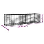 vidaXL Panier gabion avec couvercle 200x50x50 cm fer galvanisé