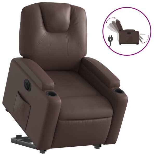 vidaXL Fauteuil inclinable électrique marron similicuir