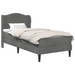 vidaXL Cadre de lit avec tête de lit Gris foncé 90 x 200 cm Velours