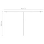 vidaXL Auvent automatique capteur de vent/LED 450x300 cm Orange marron