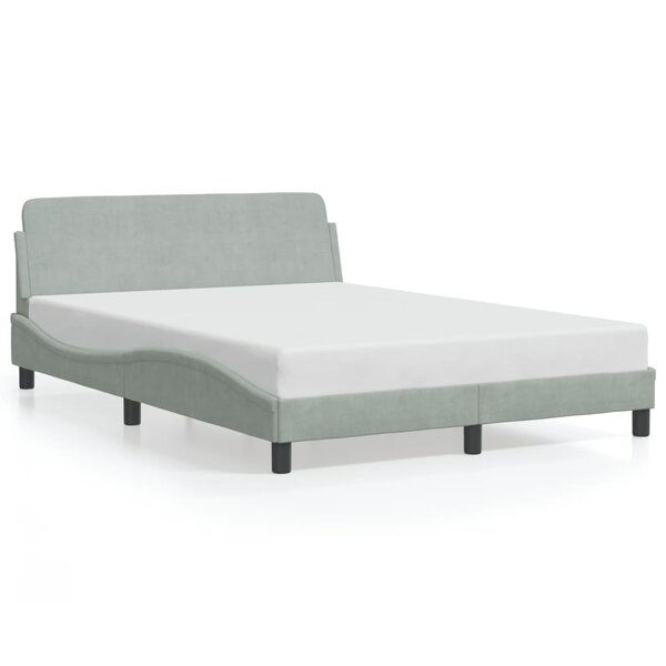 vidaXL Cadre de lit Dover gris clair 140x190 cm velours