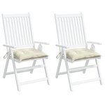 vidaXL Coussins de chaise lot de 2 blanc crème 50x50x7 cm tissu oxford