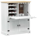 vidaXL Cabinet à vin Blanc 97 x 45 x 114 cm Pin massif