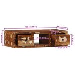 VidaXL Meuble TV mural 100x32x25 cm bois massif de récupération