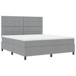 vidaXL Lit à ressorts avec matelas Gris clair 180 x 200 cm tissu