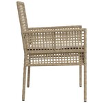 vidaXL Chaises de jardin 2 Pièces avec coussins en rotin poly beige