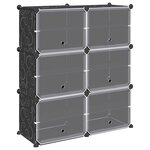 vidaXL Cubes de rangement 6 Pièces avec portes noir PP