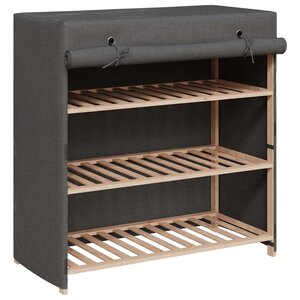 vidaXL Armoire à chaussures avec housse Gris 79x40x80 cm  Tissu