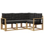 vidaXL Ensemble de canapés d'extérieur 4 pc Blanc et noir
