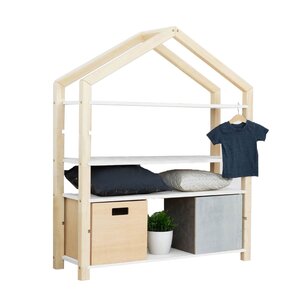 Etagère cabane POLLY - bois verni et blanc