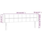 vidaXL Tête de lit avec oreilles Gris foncé 163x16x78/88 cm Tissu