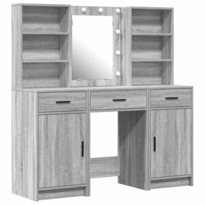 vidaXL Ensemble de Coiffeuse 3 Pièces Sonoma gris 50 x 41 x 135 cm
