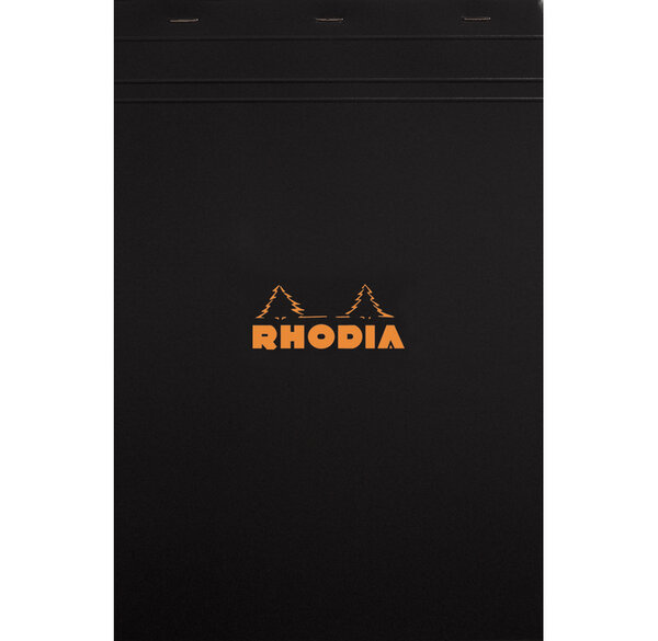 Bloc BLACK 21x29,7 80F agrafées 80g Q.5x5 RHODIA