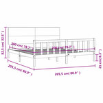 vidaXL Cadre de lit sans matelas noir 200x200 cm bois massif de pin