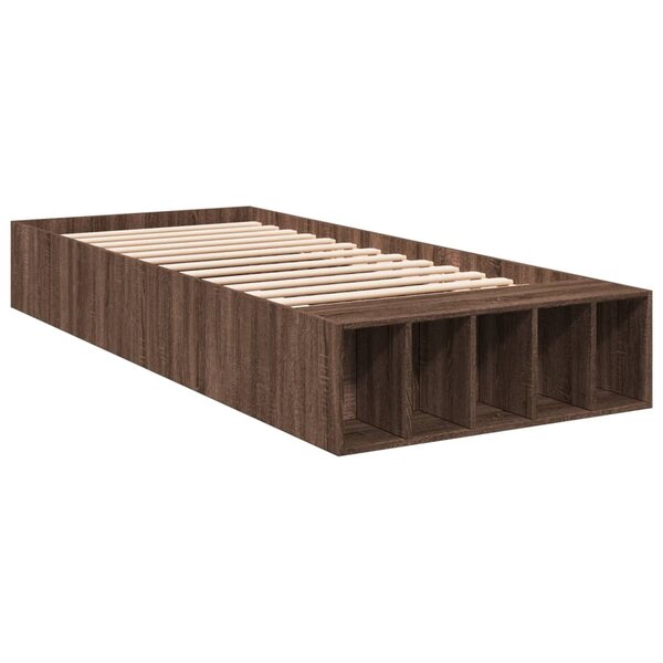 vidaXL Cadre de lit chêne marron 75x190 cm bois d'ingénierie