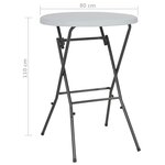 vidaXL Table de bar pliante Blanc 80 x 110 cm PEHD