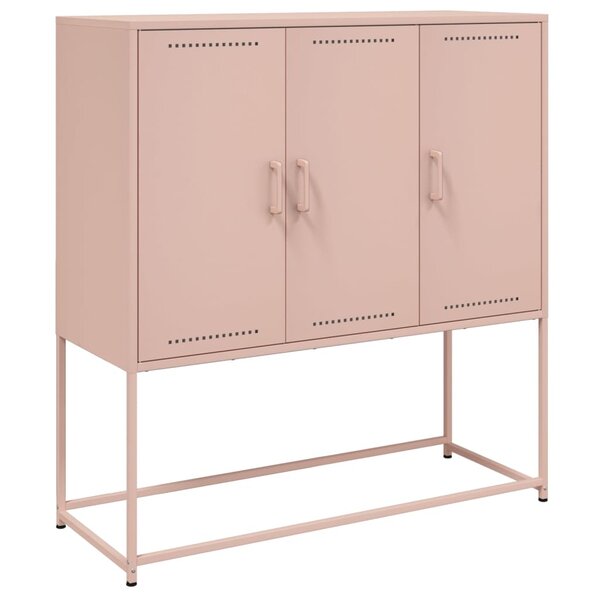 vidaXL Buffet haut rose 100 5x39x107 cm acier
