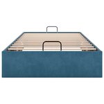 vidaXL Cadre de lit ottoman sans matelas bleu foncé 100x200 cm velours