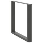 vidaXL Pieds de table à manger en U 2 pièces Anthracite 80 x (72-73) cm Acier