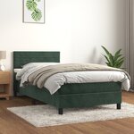 vidaXL Sommier à lattes de lit et matelas Vert foncé 80x200 cm Velours