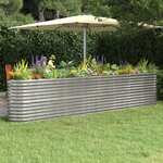 vidaXL Lit surélevé de jardin Acier enduit de poudre Argenté