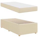 vidaXL Cadre de lit avec matelas Crème 90 x 200 cm tissu