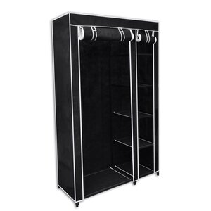 vidaXL Garde-robe pliable Noir 110 x 45 x 175 cm