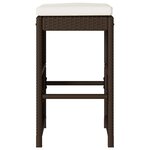 vidaXL Tabourets de bar jardin coussins lot de 2 marron résine tressée
