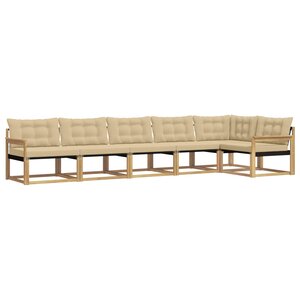 vidaXL Ensemble de canapés d'extérieur 6 pc Blanc et Beige