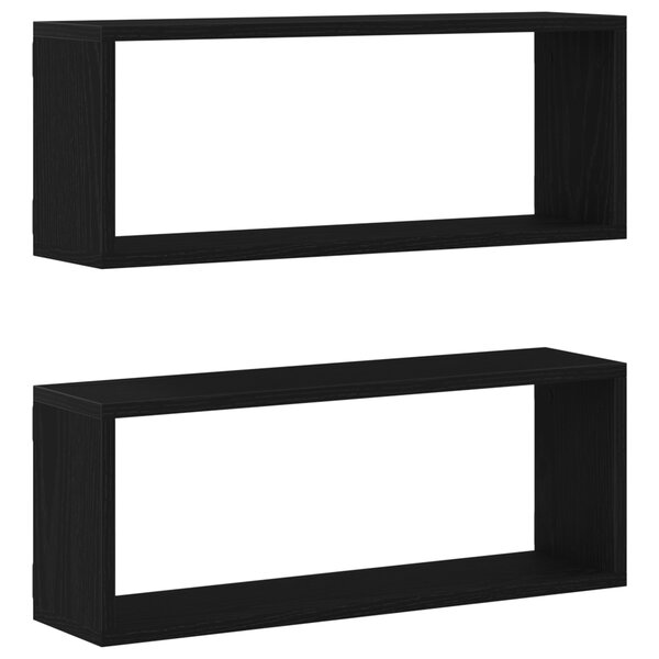 Étagères murales vidaXL 2 pièces Chêne noir 60x15x23 cm en bois d'ingénierie