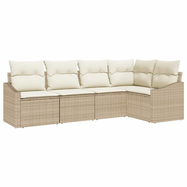 vidaXL Ensemble de salle à manger pour jardin 5 Pièces Beige et crème