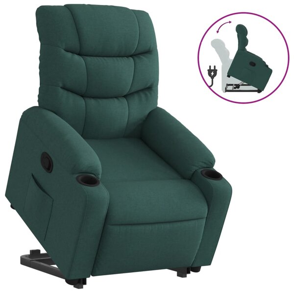 vidaXL Fauteuil inclinable vert foncé tissu