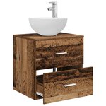 vidaXL Meuble lavabo mural Bois ancien 49 5 x 35 x 63 cm