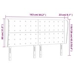 vidaXL Tête de lit avec oreilles Gris 163x23x118/128 cm Similicuir