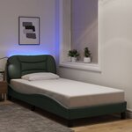 vidaXL Cadre de lit avec LED sans matelas Hvar gris foncé 80x200 cm tissu