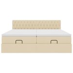 VidaXL Cadre de lit ottoman avec matelas crème 160x200 cm tissu