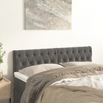 vidaXL Têtes de lit 2 Pièces Gris foncé 72x7x78/888 cm Velours