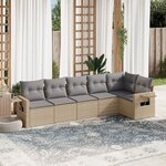 vidaXL Salon de jardin avec coussins 6 Pièces beige résine tressée