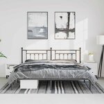 vidaXL Cadre de lit métal sans matelas avec tête de lit noir 193x203cm