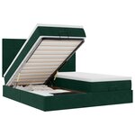 vidaXL Cadre de lit ottoman avec matelas vert foncé 200x200 cm velours